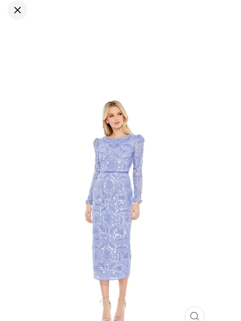 NWOT Mac Duggal 93595 embellished High Neck Puff Sleeve Fitted Dress Size 4